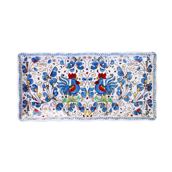 Le Cadeaux Biscuit Tray Rooster Blue